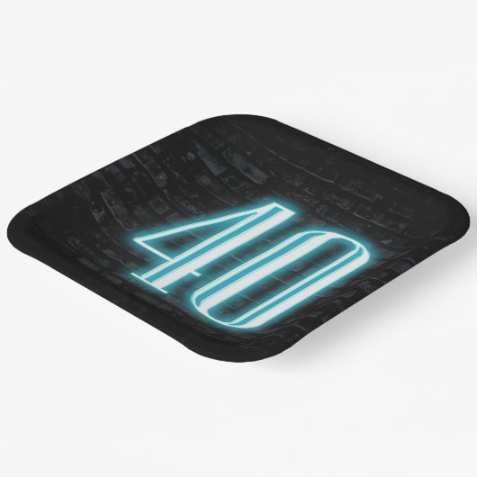 40e verjaardag Neon Sign on Brick Papieren Bordje (Gebogen)