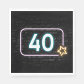 40e verjaardag Neon Sign On Brick Servet (Voorkant)