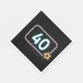 40e verjaardag Neon Sign On Brick Servet (Hoek)