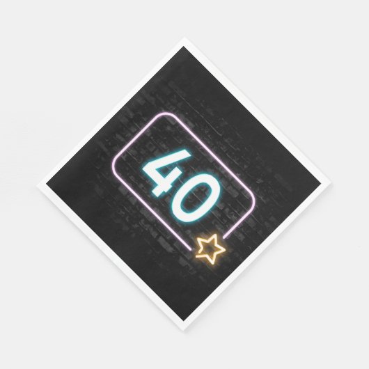 40e verjaardag Neon Sign On Brick Servet (Hoek)