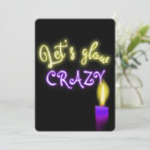 40e verjaardag Neon Sign. with Candle Kaart (Staand voorkant)