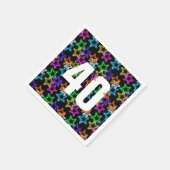 40e verjaardag Neon sterren op zwart Servet (Hoek)