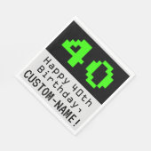 40e verjaardag - Nerdy / Geeky stijl "40" & Naam Servet (Hoek)