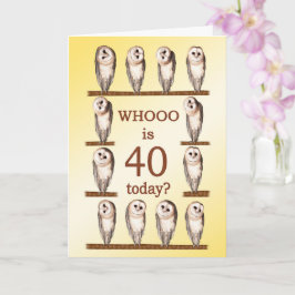 40e verjaardag, nieuwsgierige uilen kaart