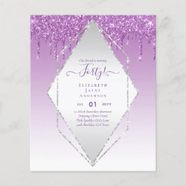 40e verjaardag nodigt meisje uit tot Glamor Glitte Flyer