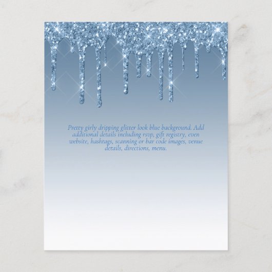 40e verjaardag nodigt meisje uit tot Glamor Glitte Flyer (Achterkant)