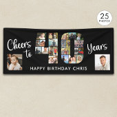 40e Verjaardag Nummer 25 Fotocollage Proost Spandoek