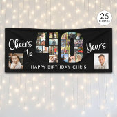 40e Verjaardag Nummer 25 Fotocollage Proost Spandoek