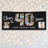 40e Verjaardag Nummer 25 Fotocollage Proost Spandoek