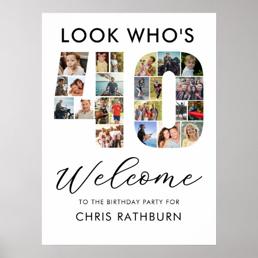 40e verjaardag nummer 40 23 foto's kijk wie is 40 poster (Voorkant)
