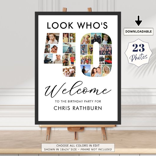 40e verjaardag nummer 40 23 foto's kijk wie is 40 poster