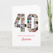 40e verjaardag nummer 40 Foto Collage gepersonalis Kaart (Voorkant)