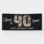 40e verjaardag nummer 40 foto collage juichen spandoek (Horizontaal)