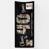 40e verjaardag nummer 40 foto collage juichen spandoek (Verticaal)