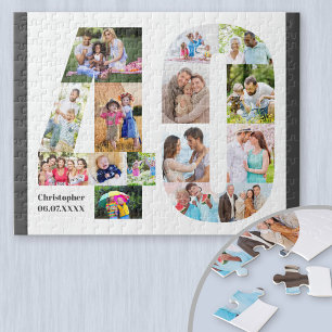 40e verjaardag Nummer 40 Fotosamenstelling 15 foto Legpuzzel