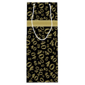 40e verjaardag Nummer patroongoud/zwart 40 Wijn Cadeautas (Achterkant)