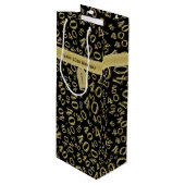 40e verjaardag Nummer patroongoud/zwart 40 Wijn Cadeautas (Voorkant Gekanteld)