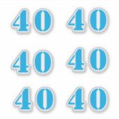 40e verjaardag nummer veertig aangepaste leeftijd  sticker (Voorkant)