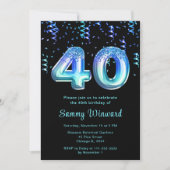 40e verjaardag oceaanballonnen met Confetti Kaart (Voorkant)