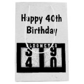 40e verjaardag Odometer Medium Cadeauzakje (Voorkant)