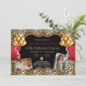 40e verjaardag of elke leeftijd Leopard foto uitno Kaart (Staand voorkant)