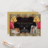 40e verjaardag of elke leeftijd Leopard foto uitno Kaart (Voorkant / Achterkant in situ)