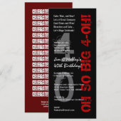 40e verjaardag Oh zo groot 4 Oh rood zwart metaal Kaart (Voorkant / Achterkant)