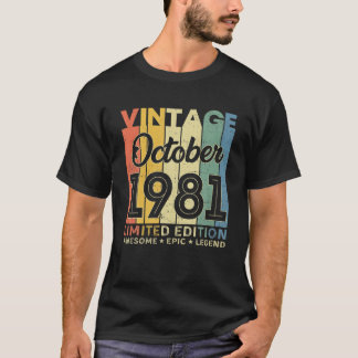 40e verjaardag oktober 1981 Mannen Vrouwen 40 T-shirt
