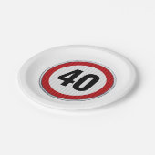 40e verjaardag - OM HET EVEN WELKE Borden van het  Papieren Bordje (Gekanteld)