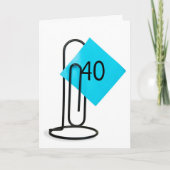 40e verjaardag op een paperclip kaart (Voorkant)