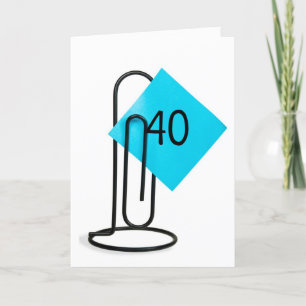 40e verjaardag op een paperclip kaart