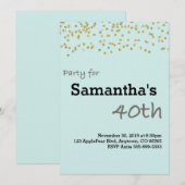 40e verjaardag op maat gemaakt in parelkleuren kaart (Voorkant / Achterkant)