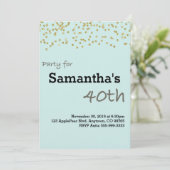 40e verjaardag op maat gemaakt in parelkleuren kaart (Staand voorkant)