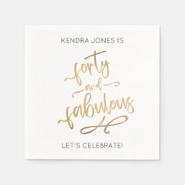 40e verjaardag op maat gesneden Gold Glitter Napki Servet