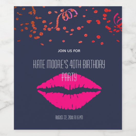 40e verjaardag op maat wijn etiket (Enkel label)