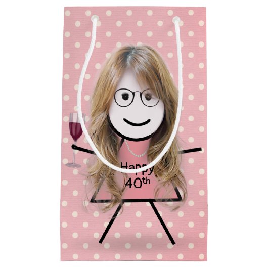 40e verjaardag op pooldots klein cadeauzakje (Voorkant)