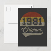  40e verjaardag origineel man cadeau 1981 briefkaart (Voorkant / Achterkant)