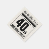 40e verjaardag oude krant grappige unieke custom servet (Hoek)