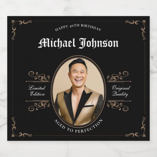 40e Verjaardag Ouder tot perfectie  Classic Likeurfles Etiket (Enkel label)