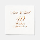40e verjaardag Ouders Robijnen Huwelijksjubileum Servet (Voorkant)