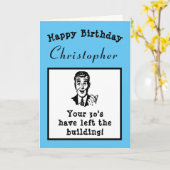 40e verjaardag over de heuvel grappig gepersonalis kaart (Gele Bloem)