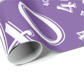 40e verjaardag Paars en wit nummerpatroon 40 Cadeaupapier (Rol Hoek)