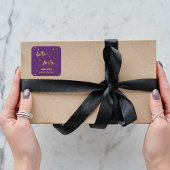 40e verjaardag paars goud hallo 40 naamscript vierkante sticker