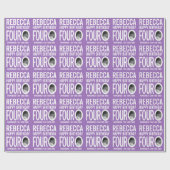 40e Verjaardag paarse aangepaste de vier O foto Cadeaupapier (Vlak)