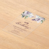 40e Verjaardag Paarse Lente Lila Bloem Acryl Uitnodigingen (Laagn)