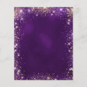 40e Verjaardag paarse roos gouden uitnodiging (Achterkant)