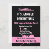 40e verjaardag Paarse roze Sjabloon Kaart (Achterkant)