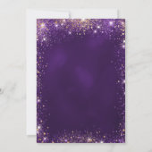 40e Verjaardag paarse rozen gouden fonkelingen Kaart (Achterkant)