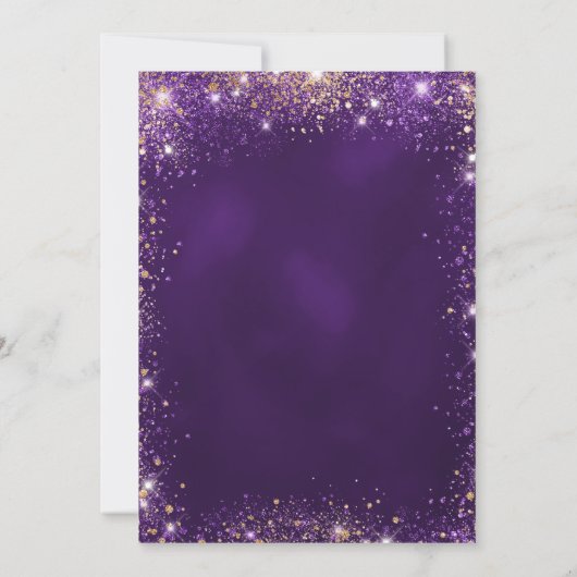 40e Verjaardag paarse rozen gouden fonkelingen Kaart (Achterkant)