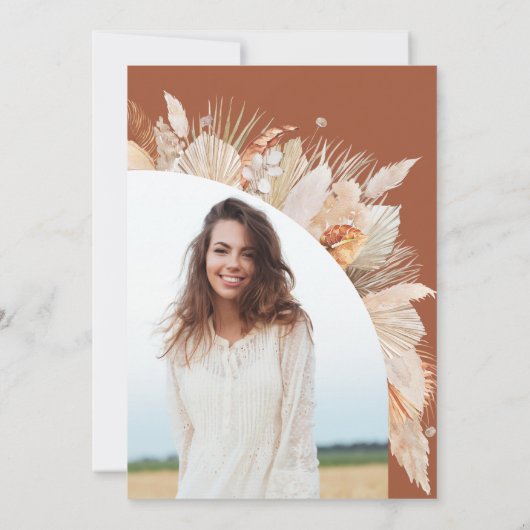 40e verjaardag pampas gracotta moderne boog (Achterkant)